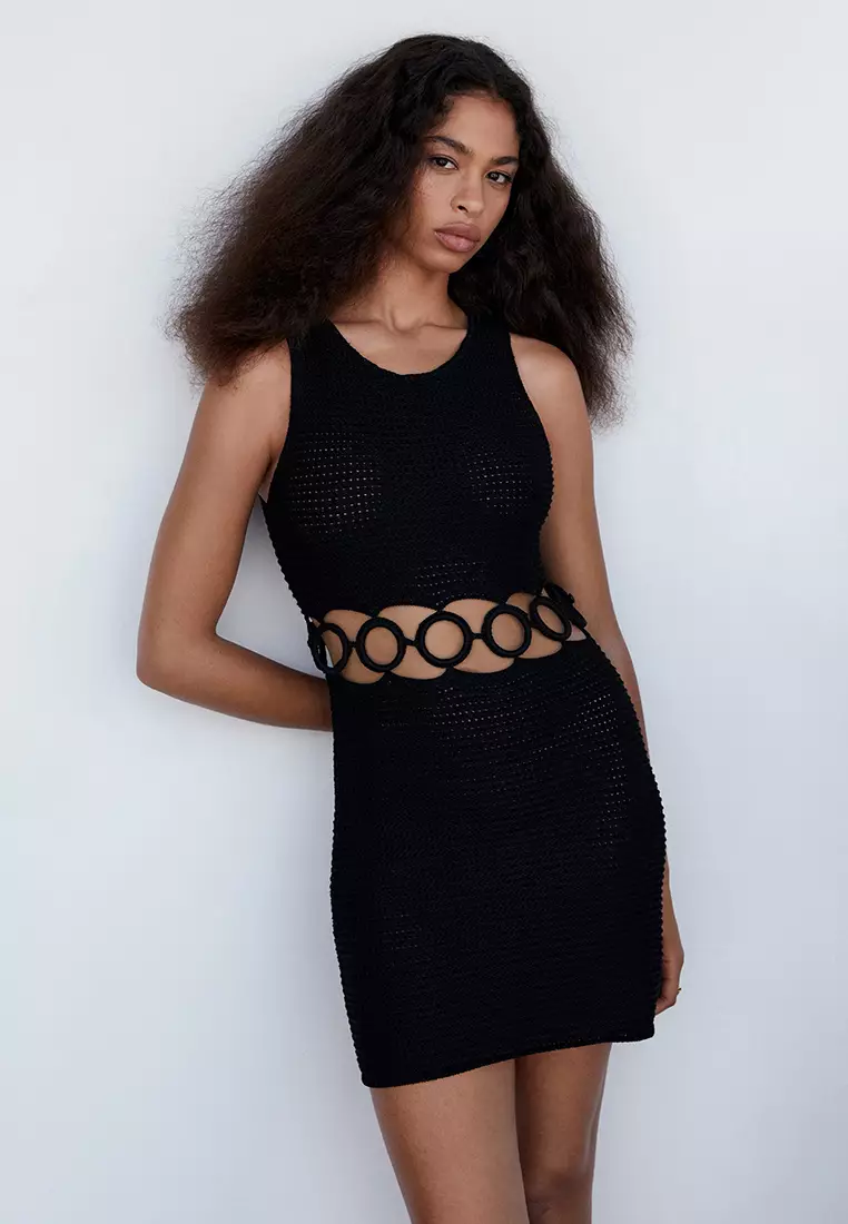 Mango crochet hot sale dress