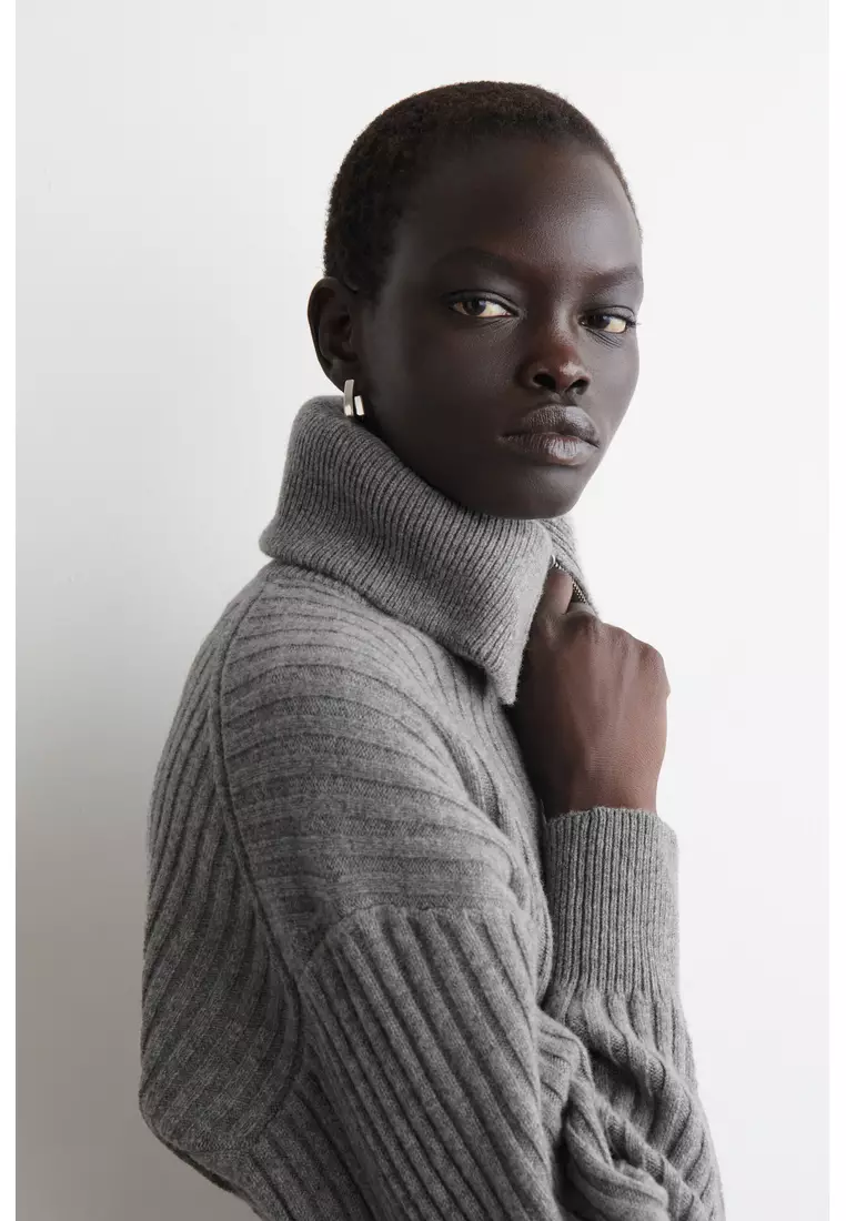 RIBBED MERINO WOOL JACKET