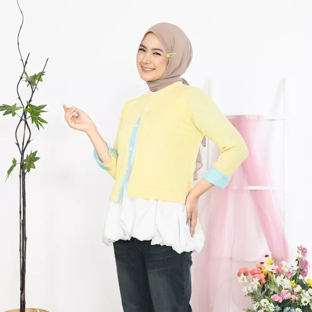 Listy Cardigan Knit - Soft Yellow M19682 R27S6
