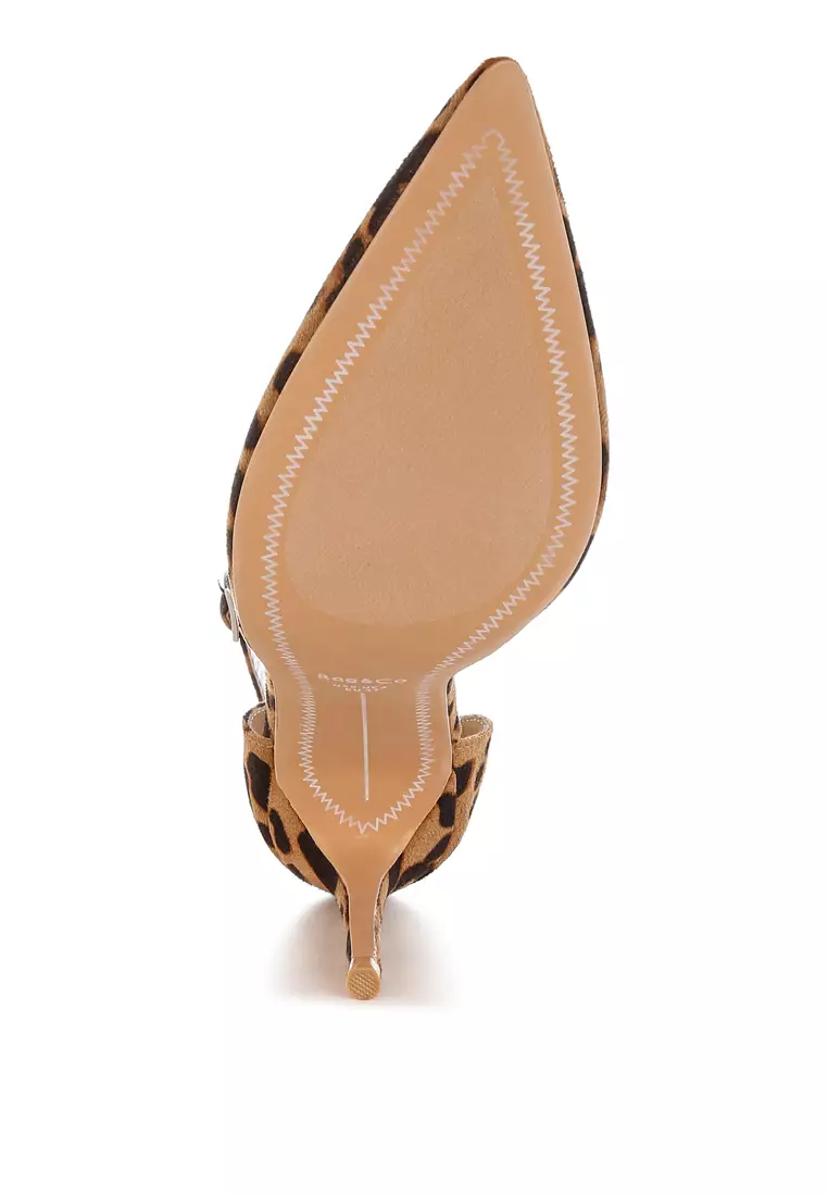 Microfiber Stiletto Sandals in Leopard
