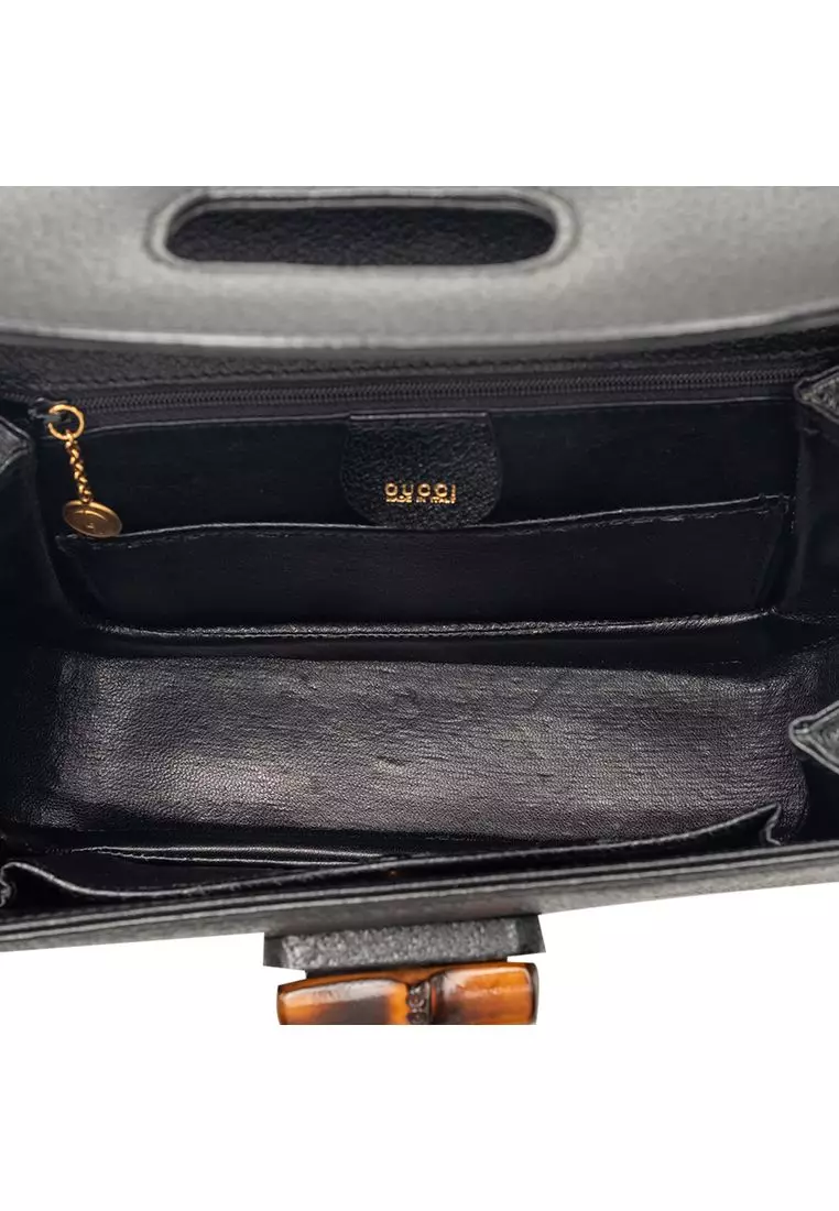 Pre-Loved Gucci Small Grained Calfskin Bamboo Night