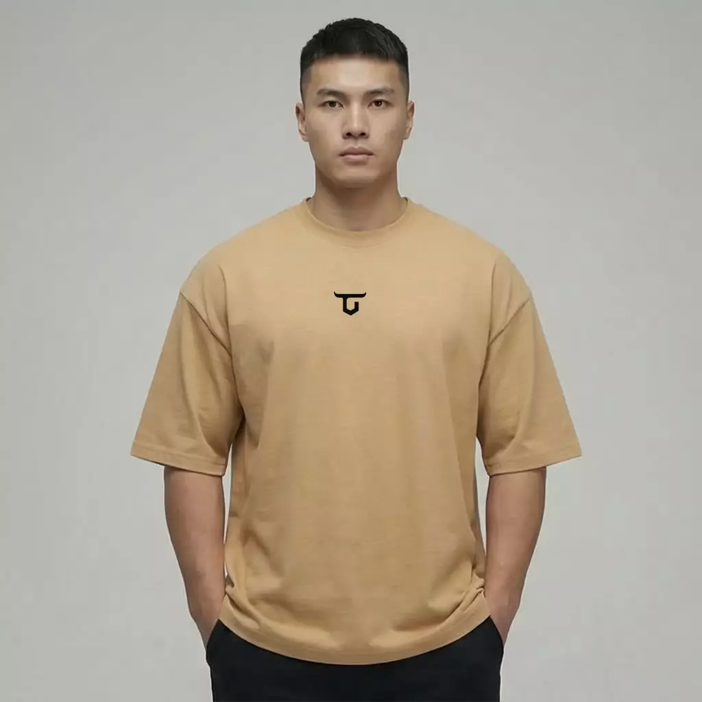 THIRDDAY Kaos Oversize Gym Kalcer Cotton Hybrid 240gsm "lift metal" khaki MTZ61