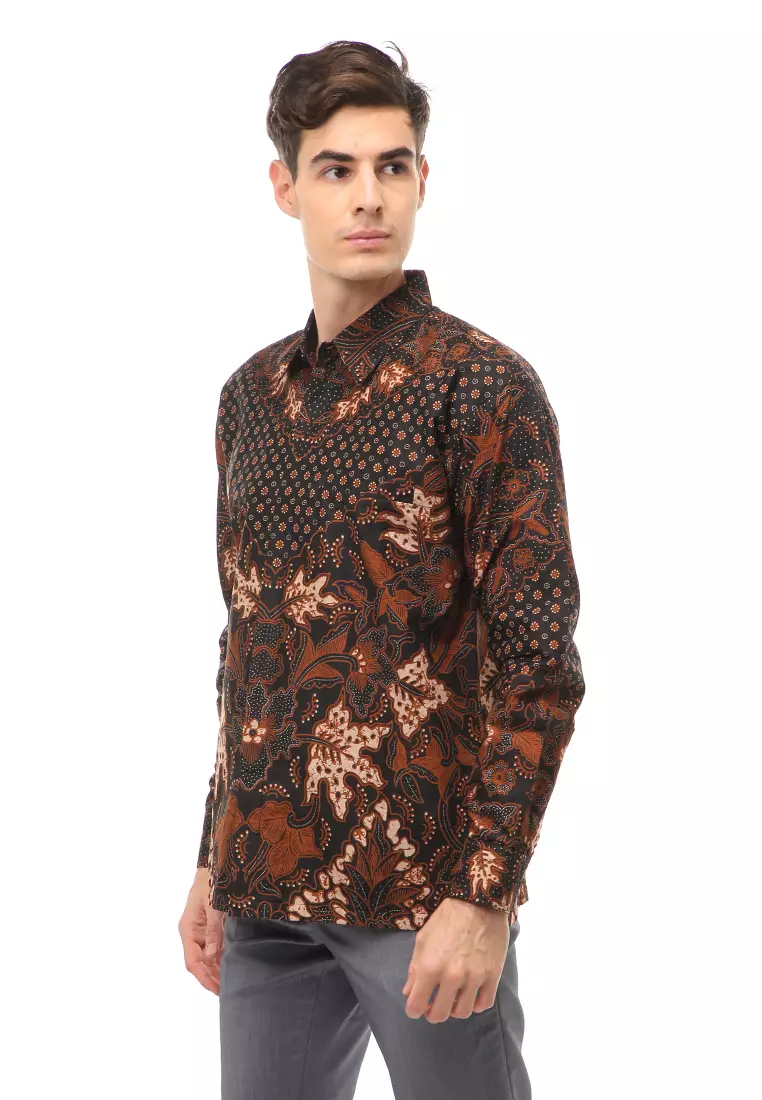 Kendrick Atasan Formal Kemeja Batik Pria Perwira Long Sleeve Material Cotton ORIGINAL