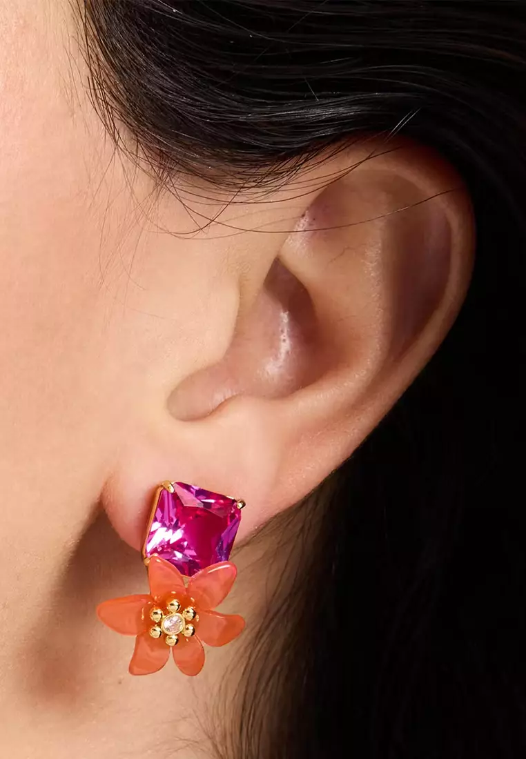 Brighten Up Statement Studs Earrings in Pink/ Multi KH510