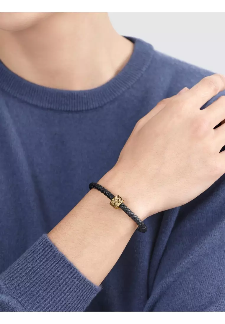 999 24K Solid Gold Noir XL Charm Gold Dragon Scale Charm for Women, Men and Unisex 94750C (Bracelet not included)