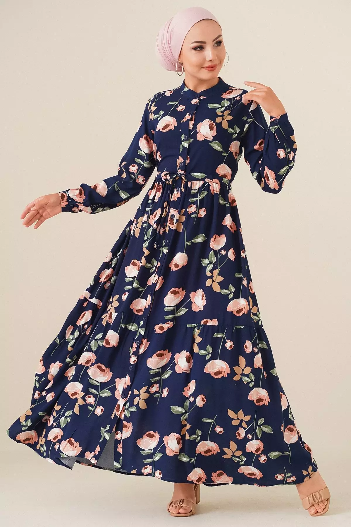 Modest Viscose Maxi Shirt Dress