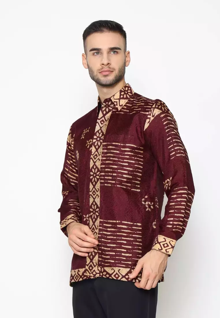 Rinjanie Batik  - Imlek Series - Kemeja Batik Red Wine Series - Sarimbit - Dress Batik - Chinese New Year - Limited Edition - KRJI - RW