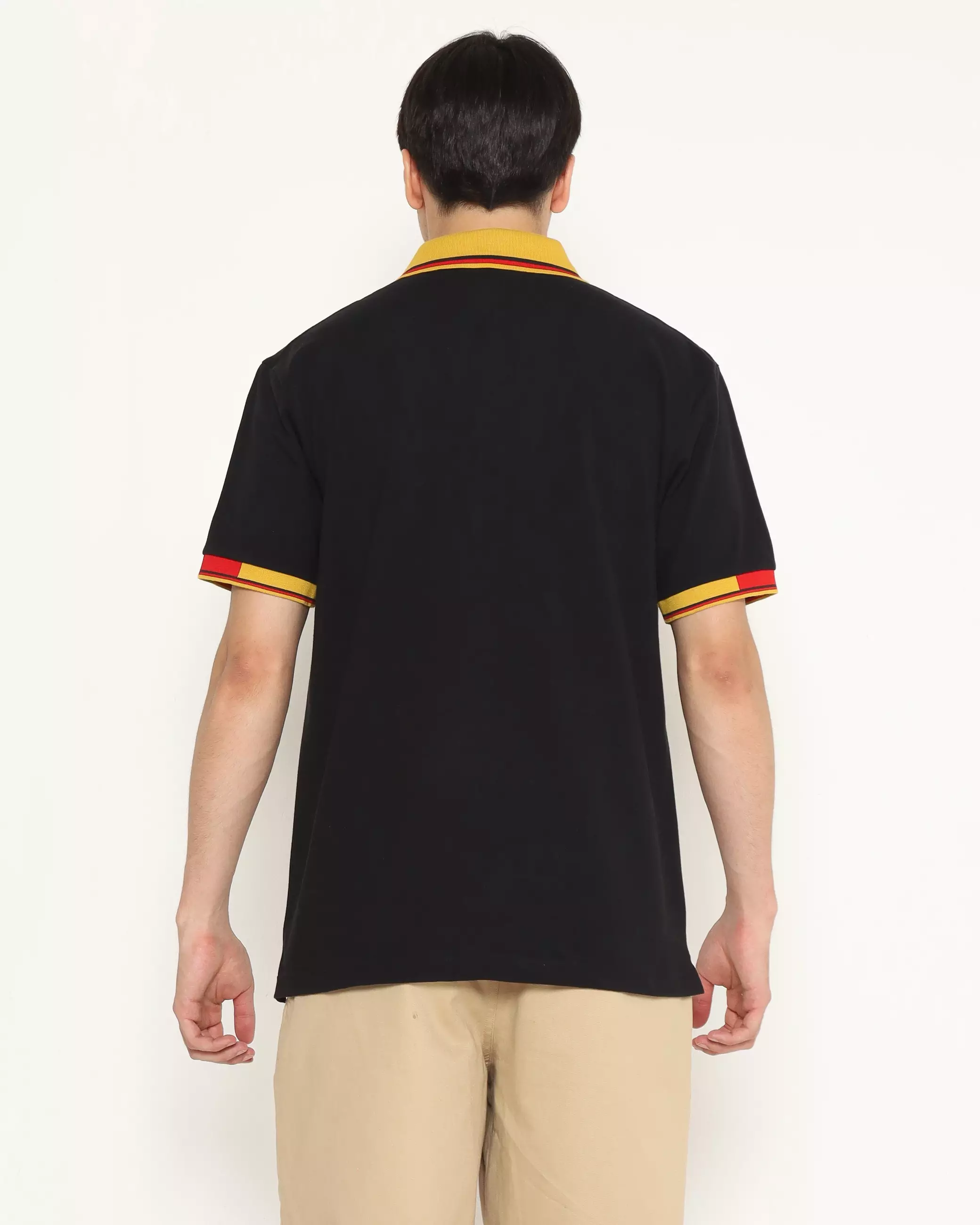 MEN'S BLACK POLO SHIRT WITH COLOR COMBINATION