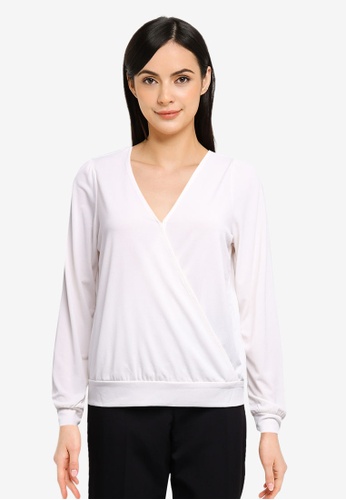 Banana Republic white Crepe Banded Wrap Top 09F12AAFD346ACGS_1