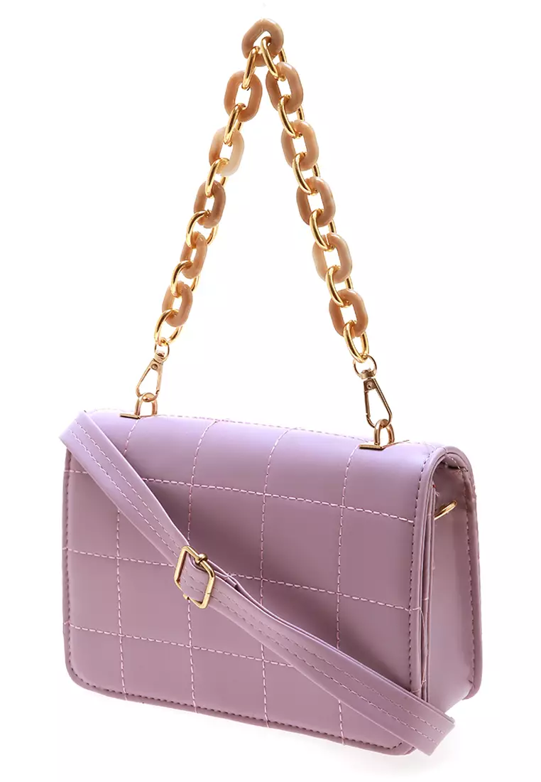 Ledya Slingbags Two Starps Bag Women Quality Premium - Purple