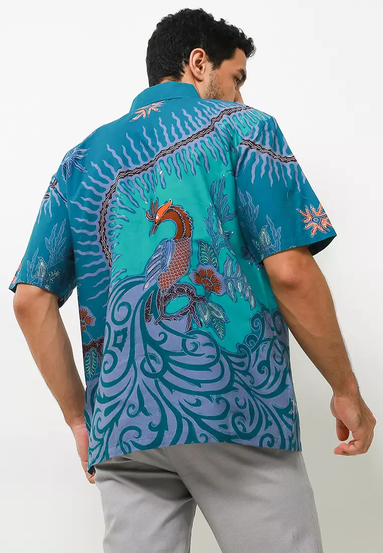 Pranadipa Kemeja Batik Tulis Premium Pria Casual Modern Lengan Pendek