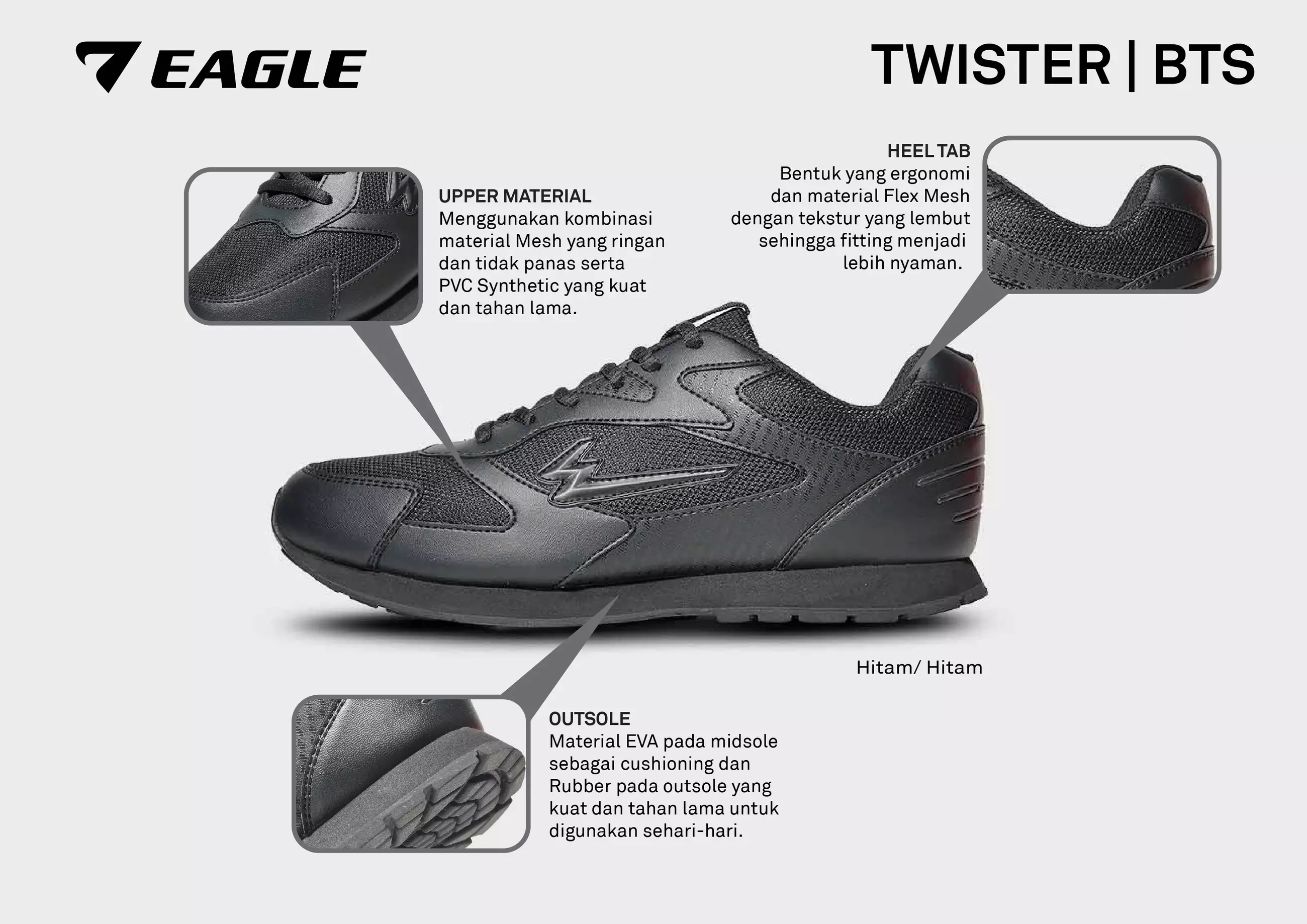 Eagle Sepatu Sekolah Twister – Back To School Shoes