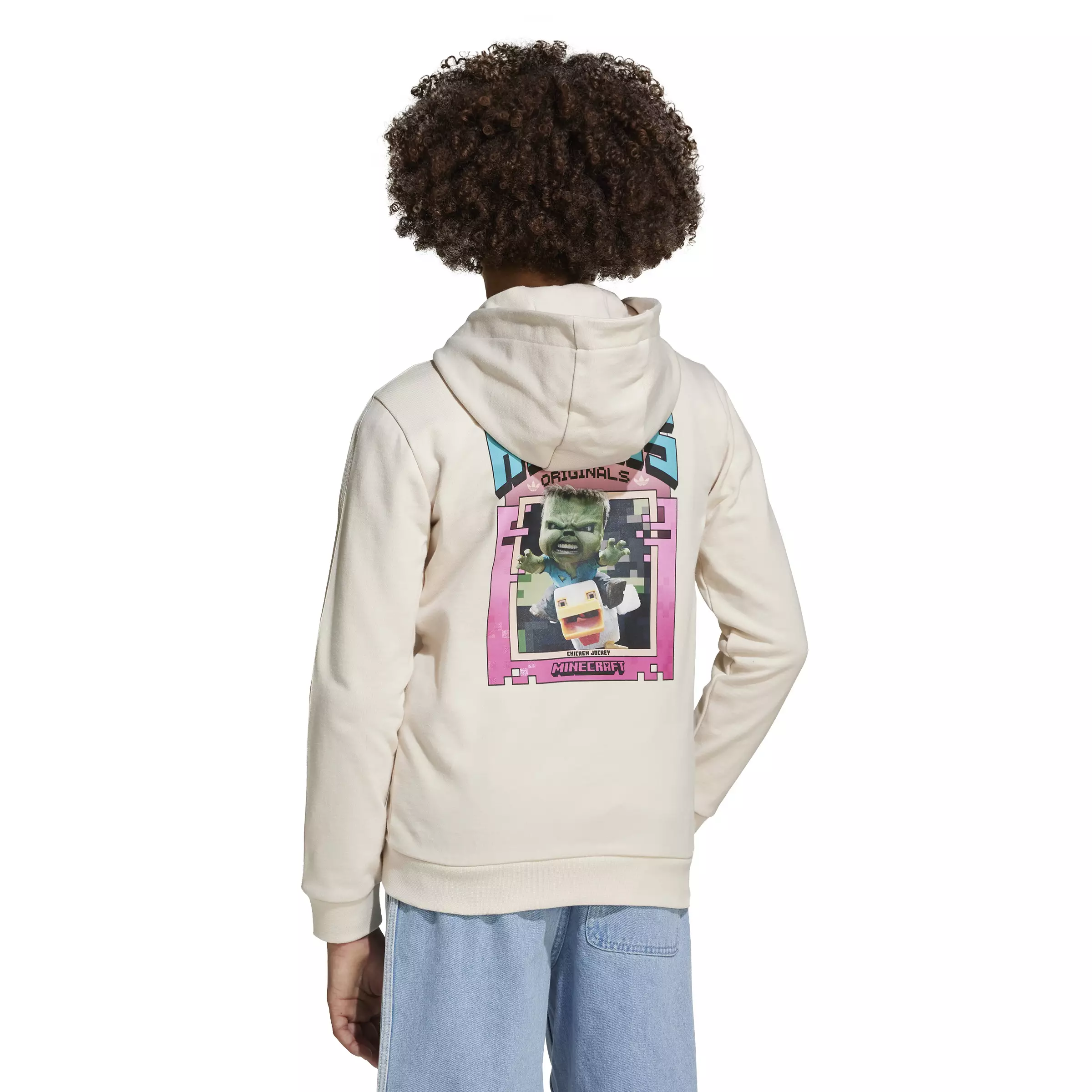 ADIDAS x Minecraft Graphic Hoodie JZ9932 - Hoodie Anak (Putih)