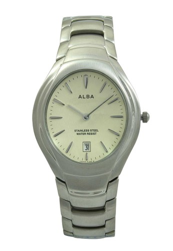 ALBA Jam Tangan Pria - Silver Ivory - Stainless Steel - AVKC45