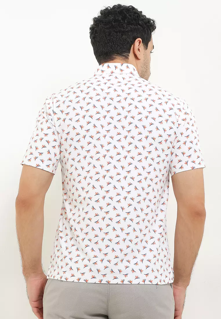 Kemeja Pria Polo Ethan White Soft Piqué - White