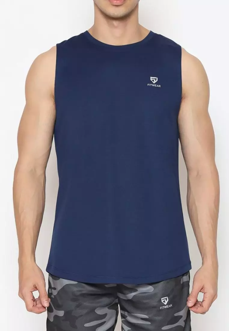 Fitwear - Muscle Tee Olahraga PRIA ADAM DRYFIT - NAVY