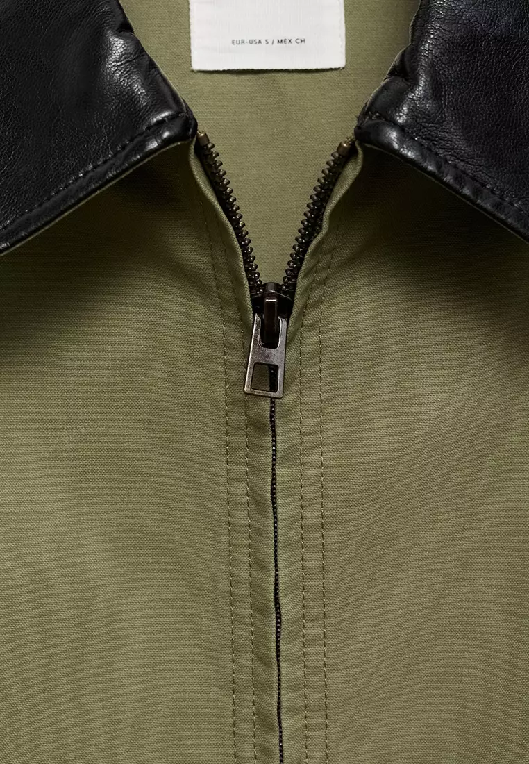 Cotton Jacket With Contrasting Collar