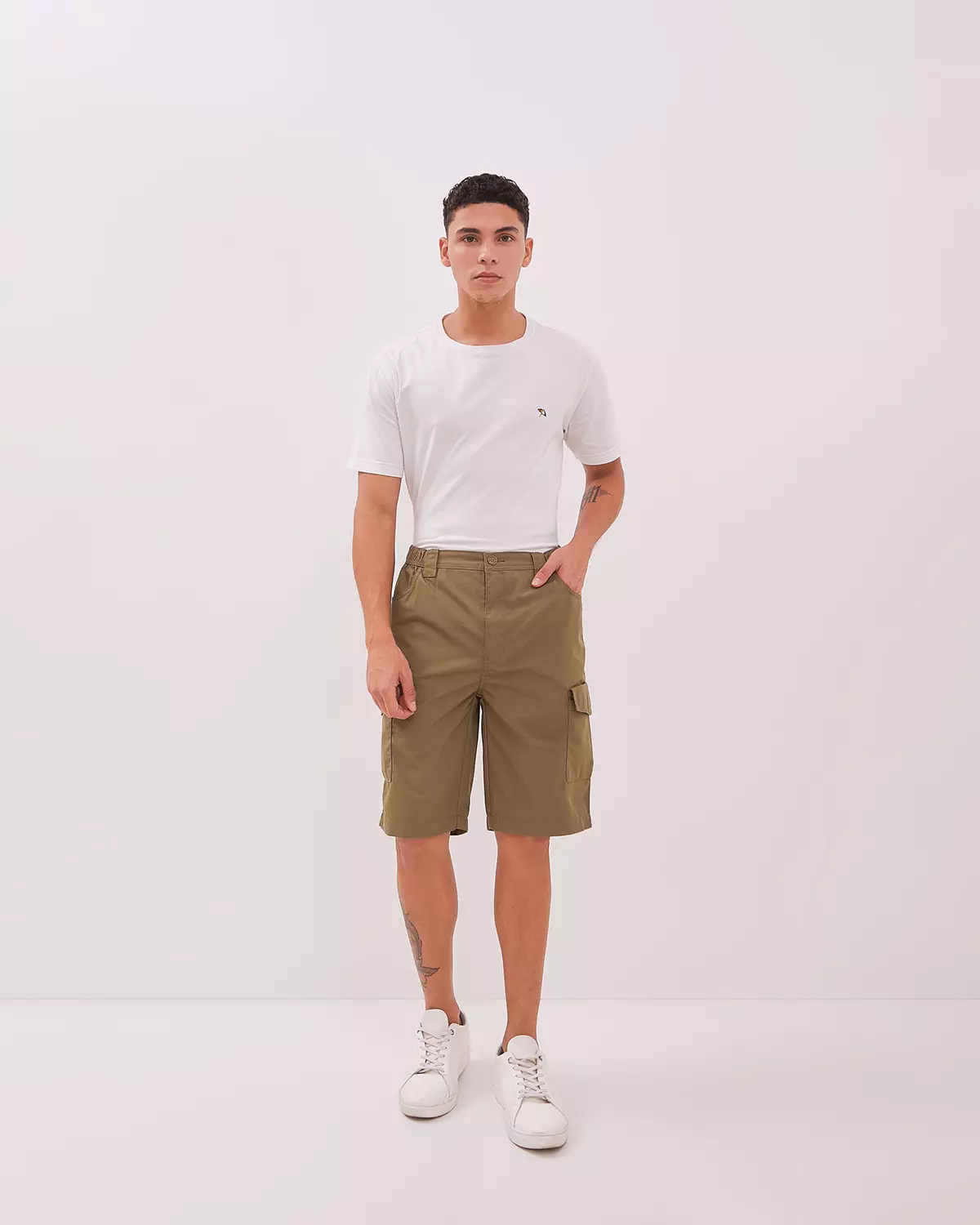 OLIVE GREEN RIPSTOP CARGO SHORTS