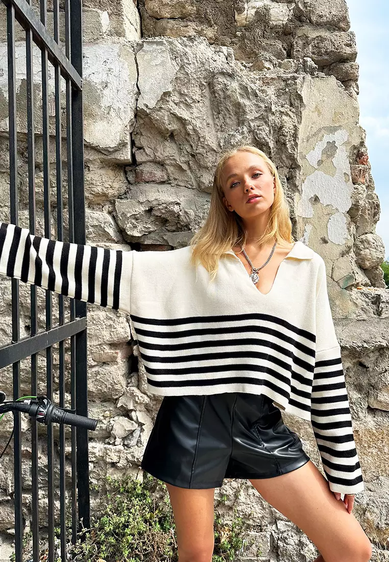 Crop Striped Sweater