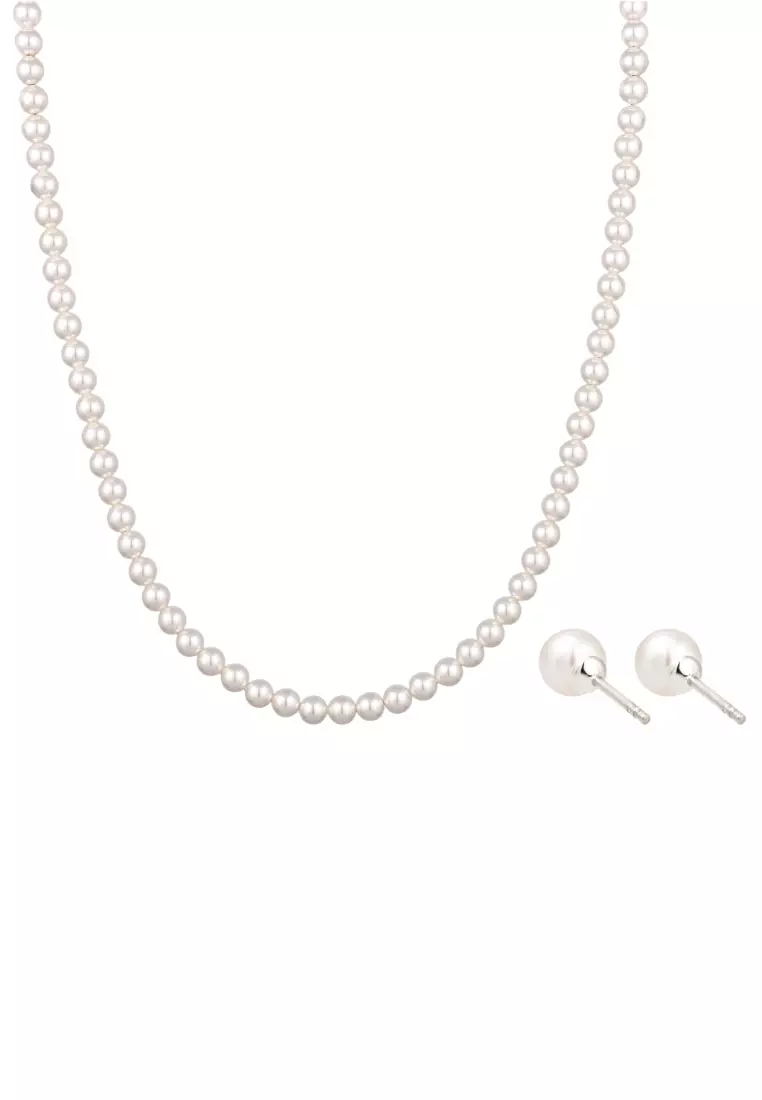 Lustrous Swarovski® Pearls Jewelry Set – 925 Silver