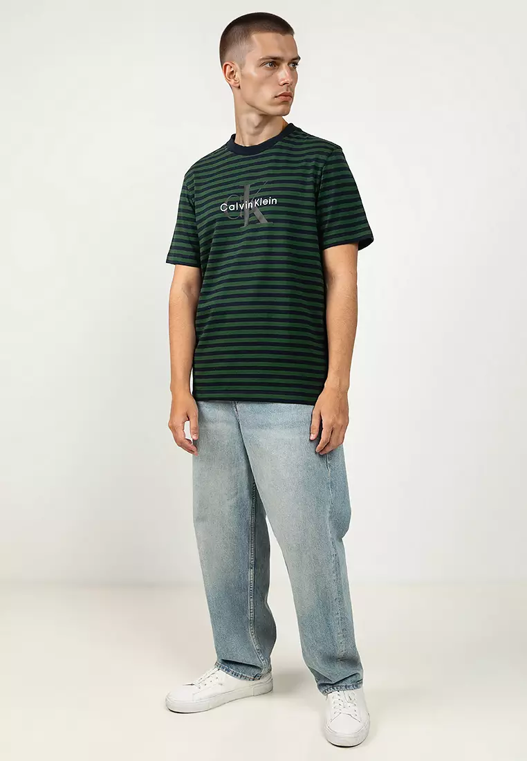 Monogram Logo Stripe Relaxed T-Shirt - Calvin Klein Jeans