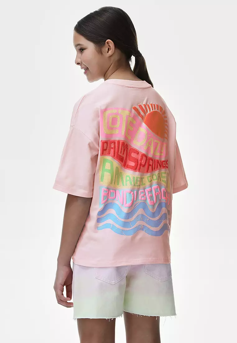 Pure Cotton Palm Springs Graphic T-Shirt