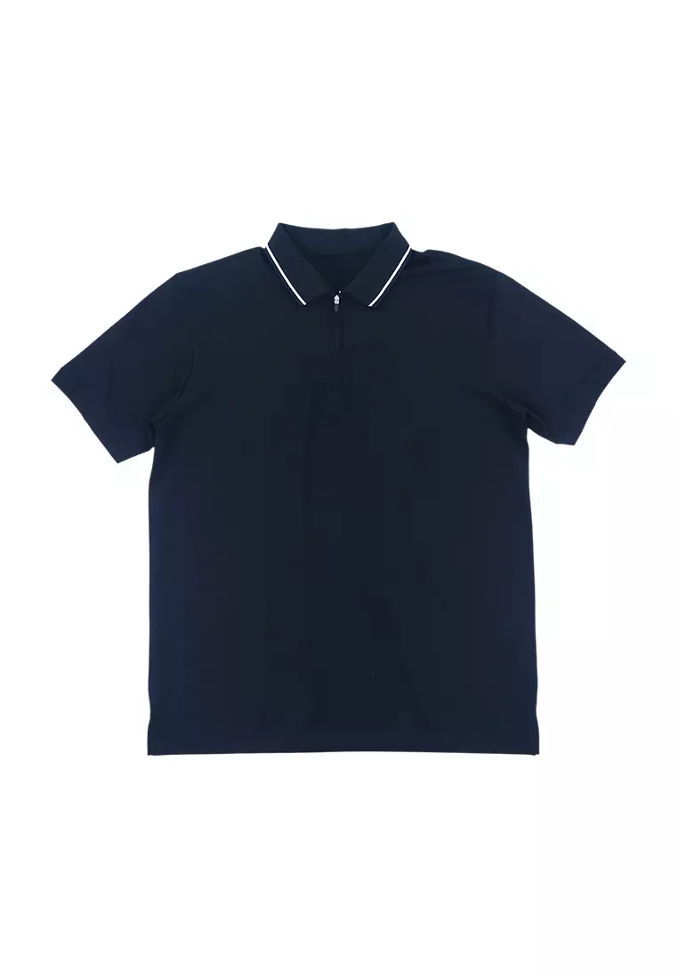 Men's Dry Fit Zipped Poloshirt - Sky Captain