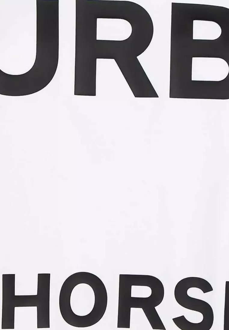 Horseferry Print Cotton Oversized T-Shirt in White