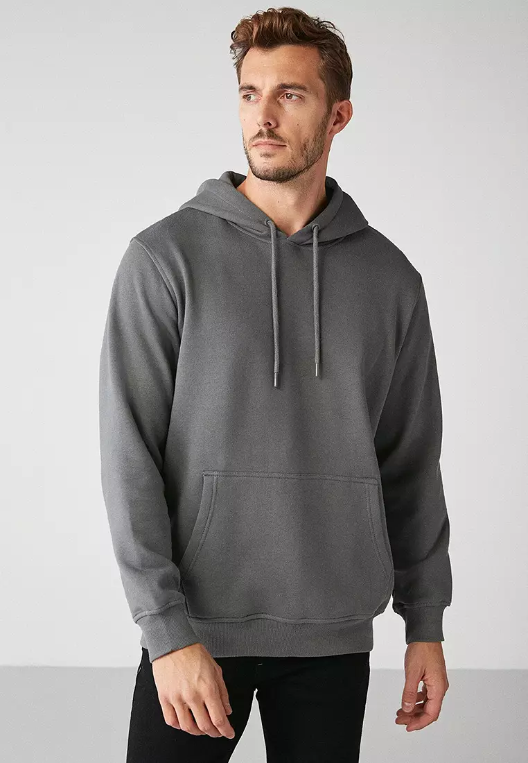 Jorge Soft Hooded Organic Cotton Kangaroo Pocket Regular Sweatshirt
