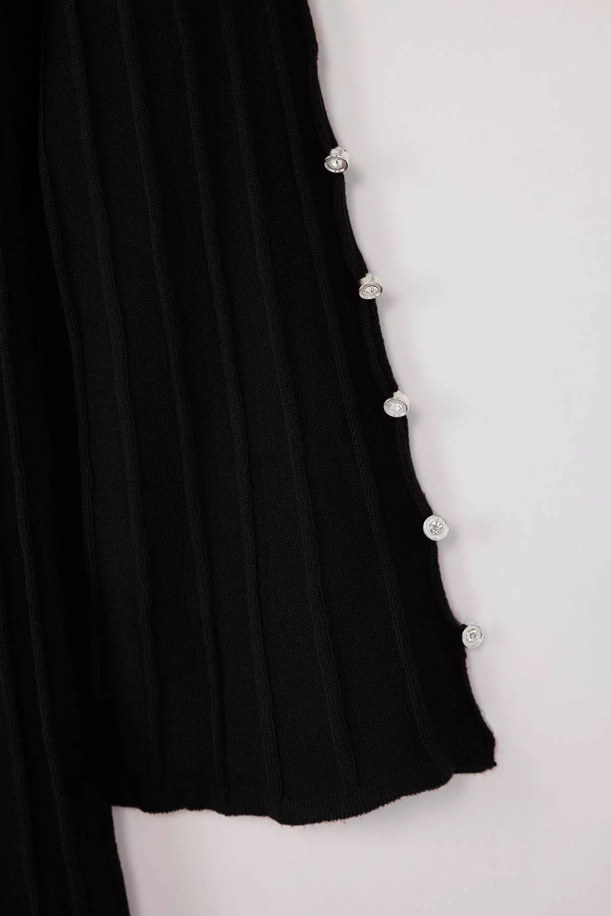 Black Corded Accessory Detailed Knitwear Dress Tbbaw26Ah00000