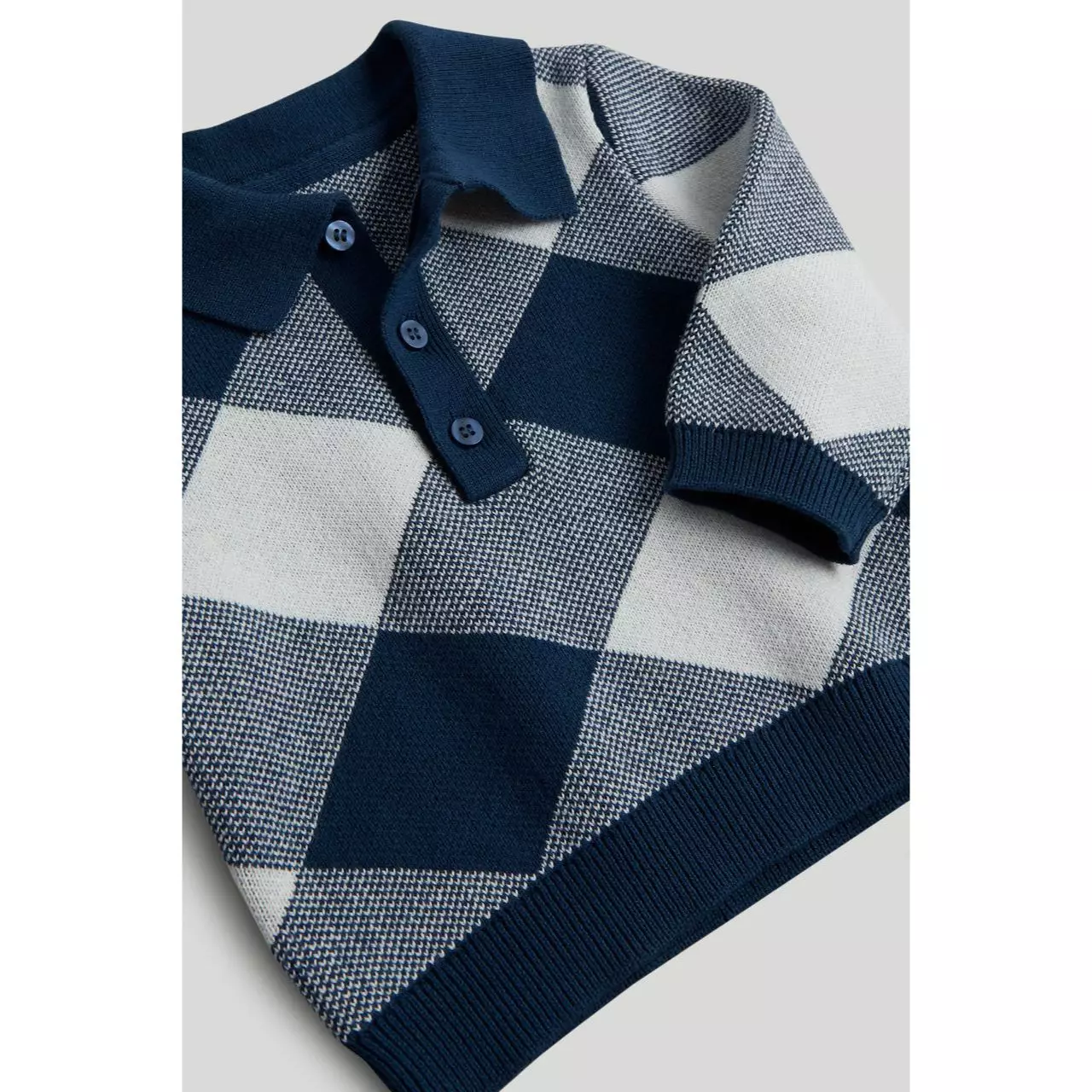 Mothercare Navy Trousers and Knitted Polo Outfit - Set Pakaian Bayi Laki-laki (Biru)