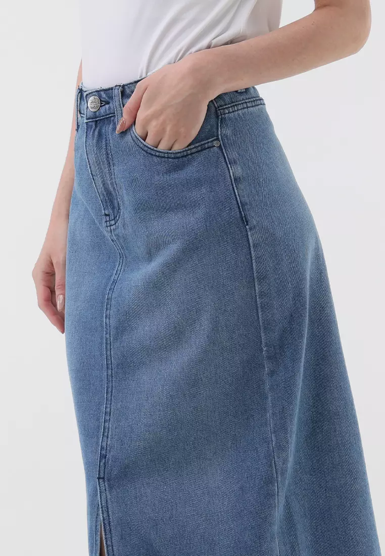 Denim Midi Skirt Ladies