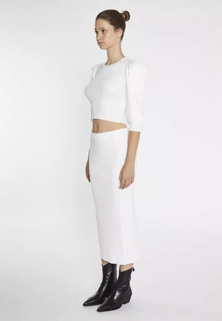 Bodycon Rib Knit Midi Skirt