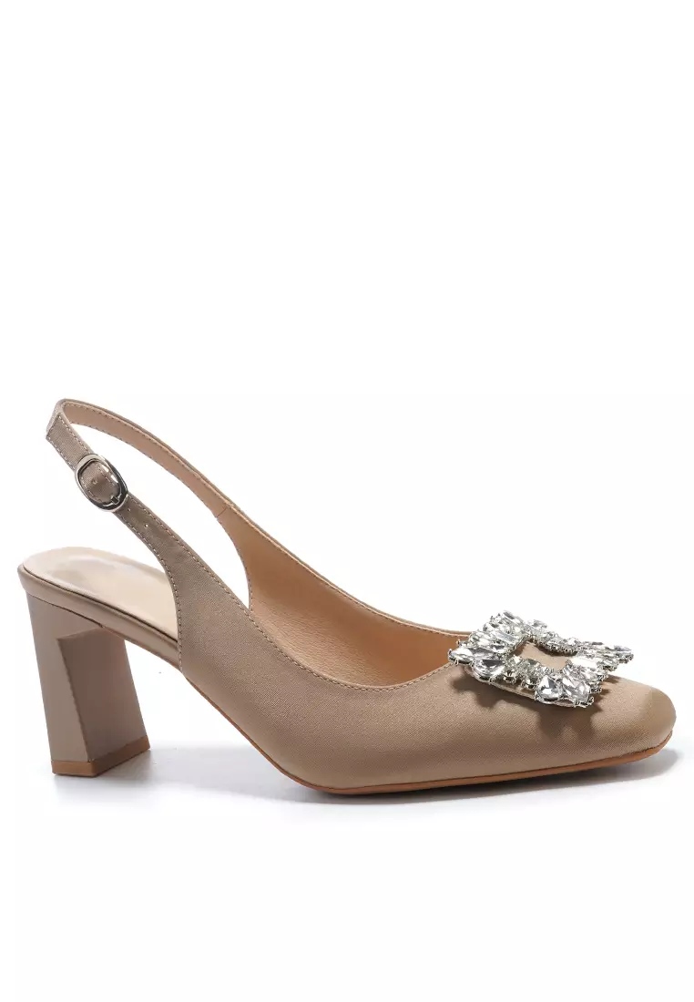 Discount on Twenty Eight Shoes  shoes - SKU: 7CM Rhinestone Buckle Slingback Strap High Heel BY2373-3120
