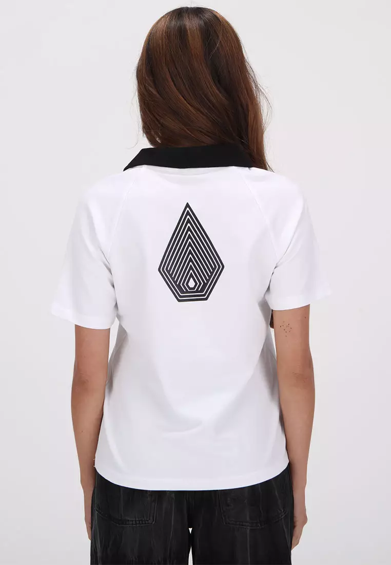 GPL STONE SHAPE SHORT SLEEVE POLO WHITE