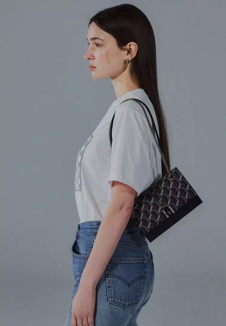 韓国大人気[rosa.K]AMELIE MONOGRAM SHOULDER SECRET BLACK_SM Jual ROSA.K Amelie Monogram Shoulder Secret Black SS
