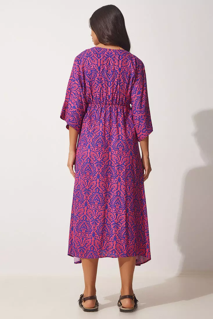 Deep V-Neck Summer Long Viscose Dress