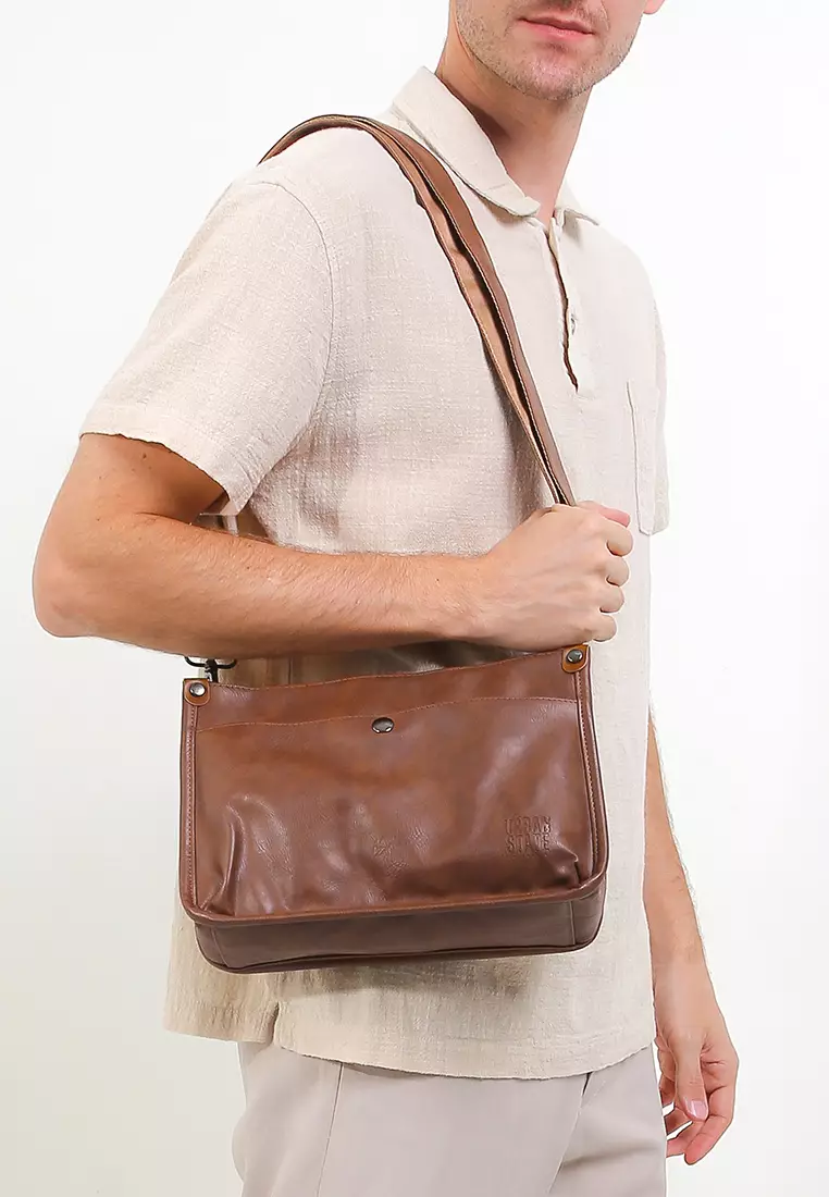 Distressed Leather Essential Crossbody Bag