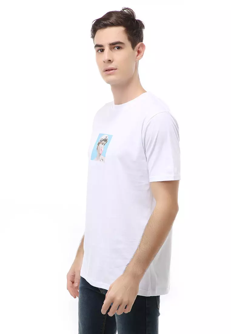 Jack T-Shirt Atasan Kasual Kaos Pria Patung Parody Lengan Pendek Material Cotton ORIGINAL - White