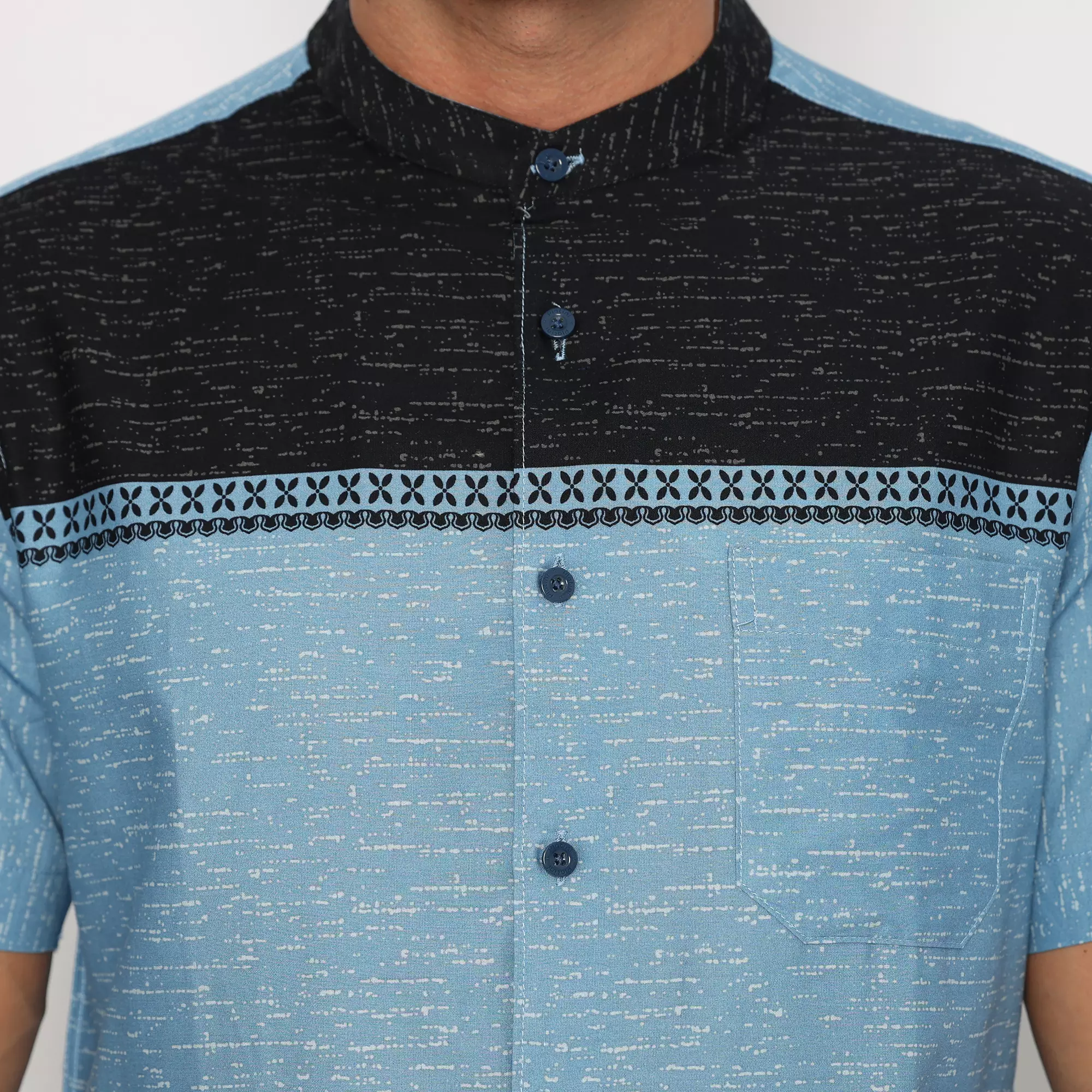 Platini Kemeja Koko Pria Lengan Pendek Katun Biru 931162