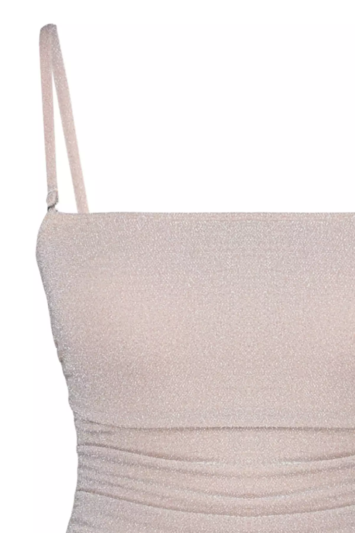 Strapless Silvery High Leg Swimsuit
