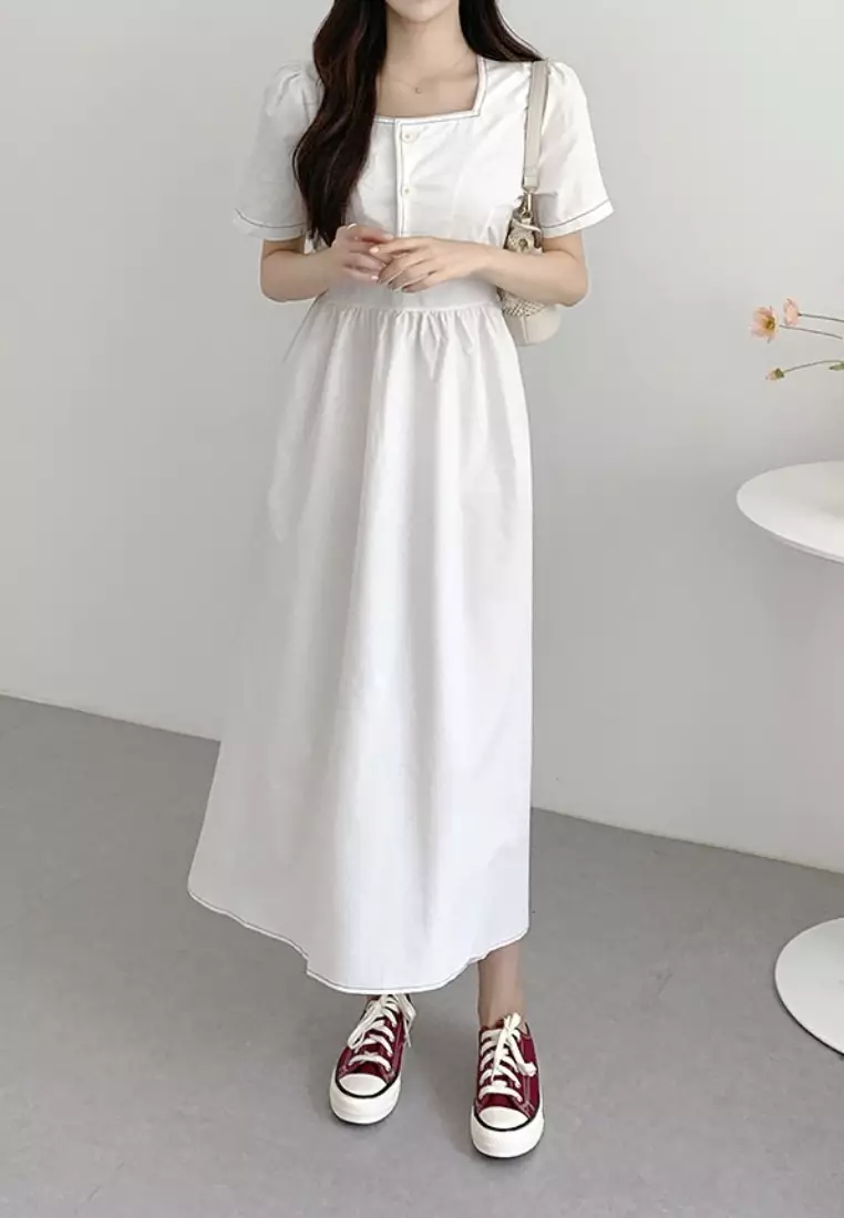 French retro square neck fashion dress CA26033036W