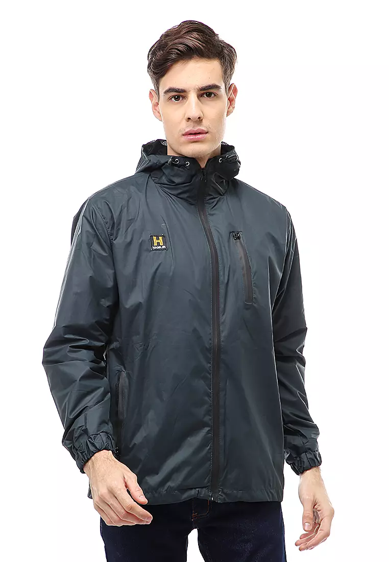 Clover Outerwear Jacket Hoodie Pria Waterproof Anti Air Material Taslan ORIGINAL - Green Bottle