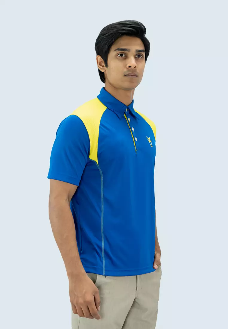 Amnig Men Aspire Polo (True Blue/ Cyber Yellow)