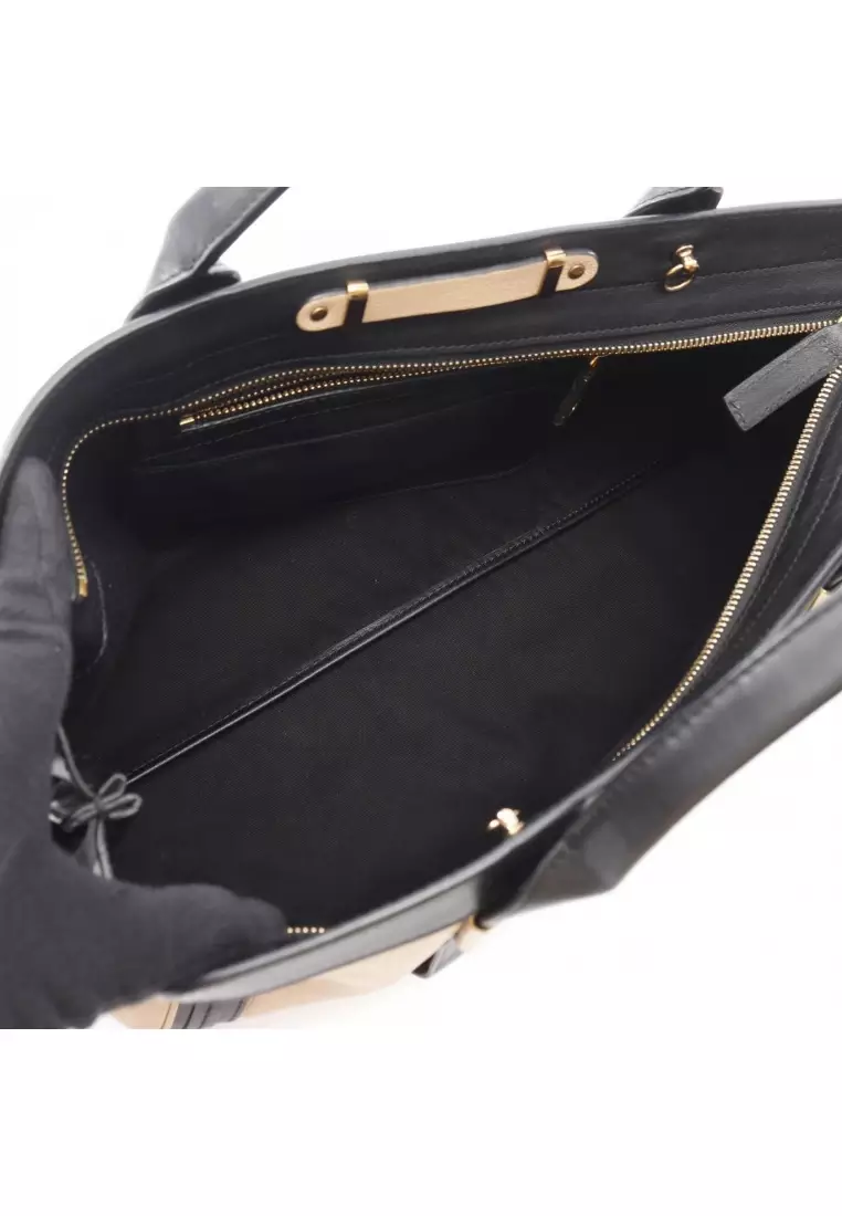 Pre-Loved Chloé ALICE Alice Handbag leather beige black 2WAY