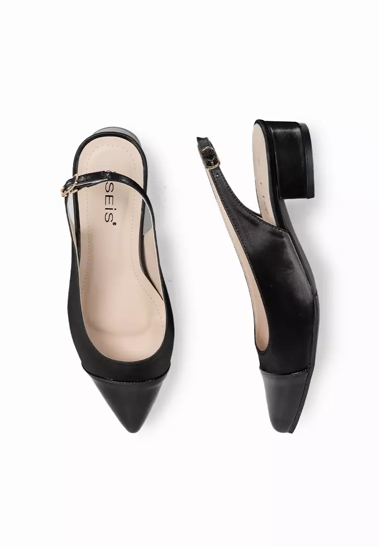 SEIS Sumi Sepatu Mules Wanita Heels 3 cm - BLACK