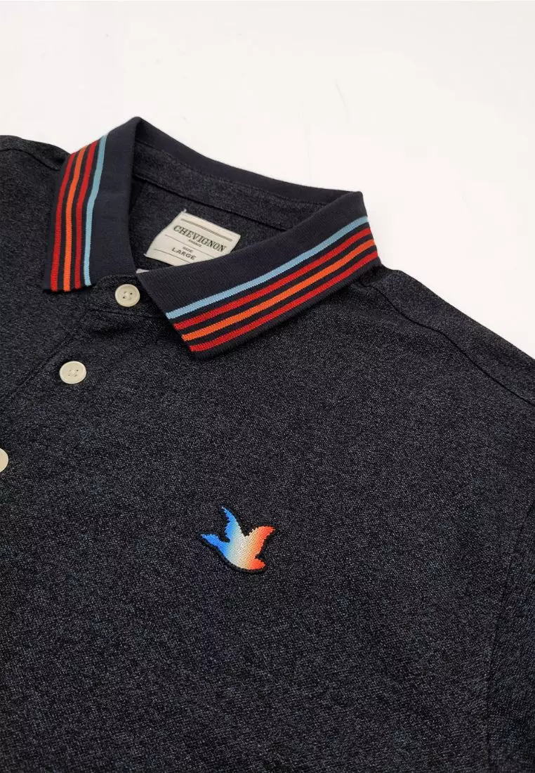 Men's Melange Logo Tipping Polos