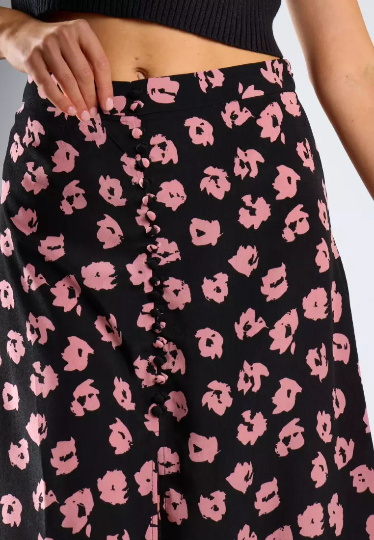 Button-Front Midi-Skirt