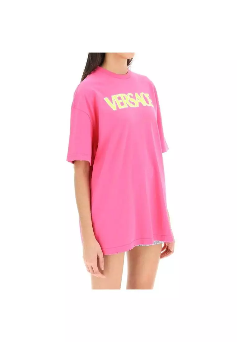 Oversized Tshirt T Shirt Versace Rosa Versace Safety Pin 1978 Re
