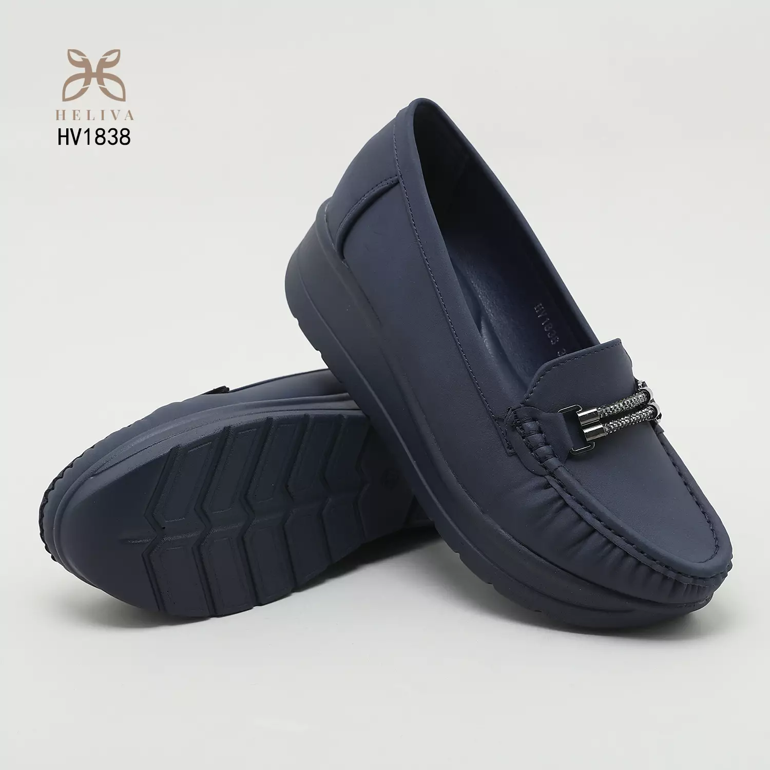 Heliva Denis Wedges Shoes Office Lady Looks With Braided Chain